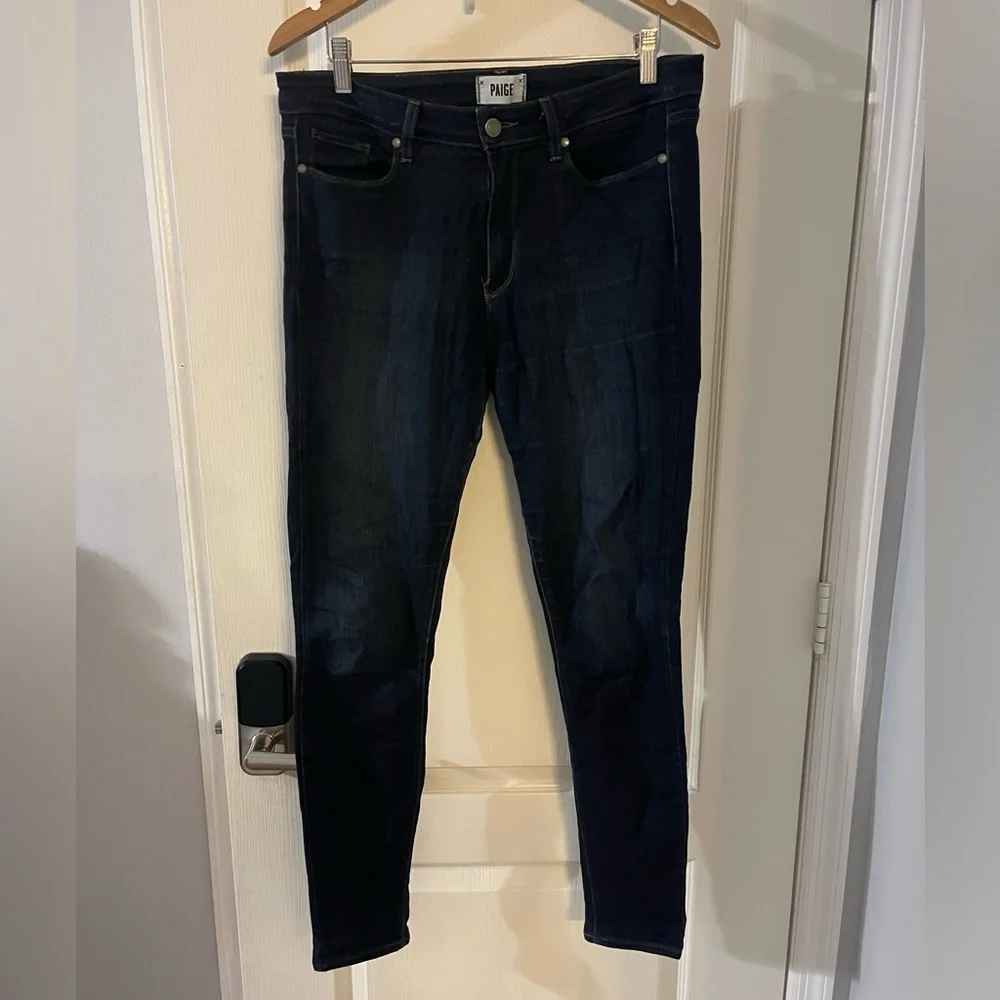 Anthropologie PAIGE Women's Deep Indigo Hoxton ultra Skinny Jeans
